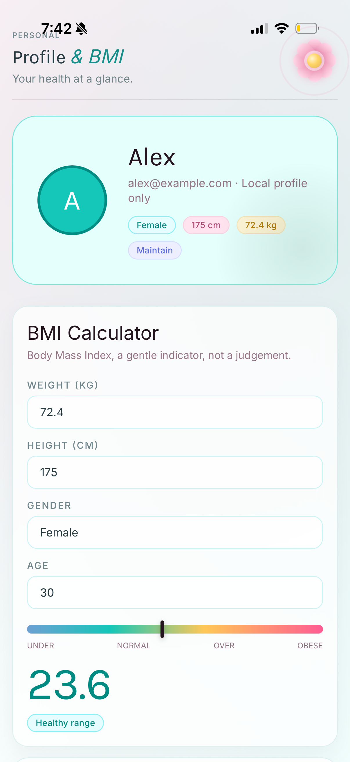 Profile & BMI